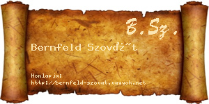 Bernfeld Szovát névjegykártya